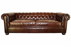 Empire 84 Inch Full Studio Chesterfield Leather Sleeper Sofa