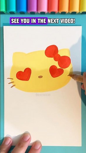 How To Draw Hello Kitty EMOJI! 🎀💖 Easy Sanrio Art #shorts