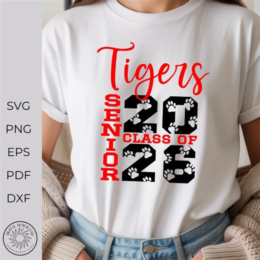 Tigers Senior 2026 Svg, Tiger Graduate, Class of 2026 Svg, Senior Cutter File, Senior Svg, Paw Prints Svg, Cutter File, Eps, Svg, Png, Dxf - Etsy Canada
