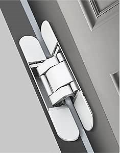 2 Pack Heavy Duty 3-Way Adjustable Hinges for 180 Degree Swing, Silent Soft Close, Invisible Door Hinge Concealed for Interior Doors & Cabinets