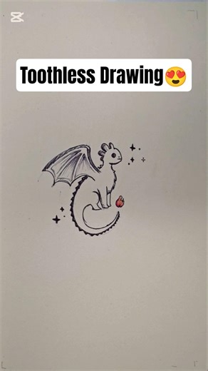 Cute Toothless Pen Drawing 🥰