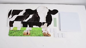 4FT Cow Cardboard Cutout Life-Size Animal Cutout Realistic Farm Animal Photo Booth Prop Decor for Parties, Farm-Themed Events, Classrooms, Birthday Decoration Supplies 29.76 x 47.24 Inches