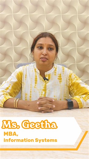 Dr.M.G.R University Online on Instagram: "Voices of Our Alumni | In Telugu! Ms. Geetha, MBA in Information Systems alumna and Director at a software company in Bengaluru, shares her learning journey and how our online programs enabled career growth, flexibility, and work–life balance For Enquiries: WhatsApp: +91 78239 00500 Apply Now: Link in Bio #drmgronline #5yearsofexcellence #alumnispotlight #onlineMBA #heartfeltgratitude"