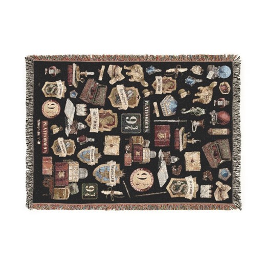 Blanket Vintage Label Collage Woven Blanket | Retro Patchwork Travel Decal Throw - Etsy