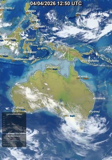 Australia & Oceania 24 Hour Satellite Weather | April 04, 2026 #shorts
