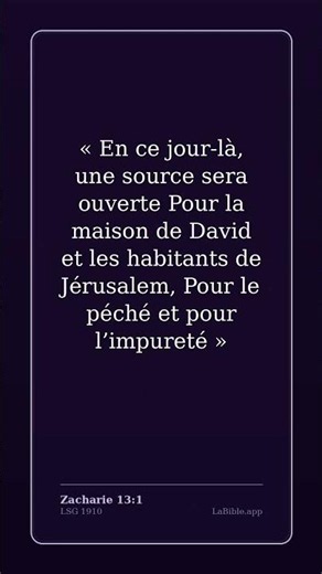 📯 Prophéties Bibliques — Zacharie 13:1 | Bible LSG1910