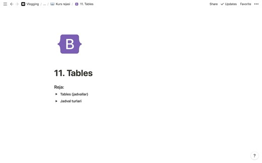 Bootstrap 11. Tables