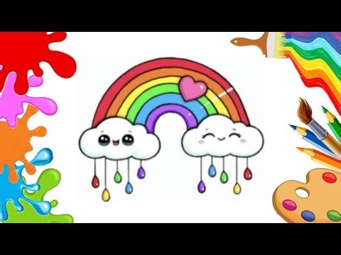 Draw a Smiling Rainbow Cloud: Easy Art Tutorial for Beginners!