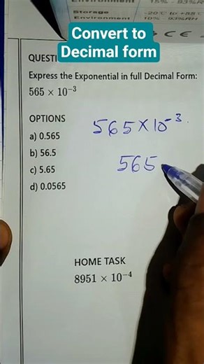 convert Exponential to Decimal form #highschoolmath #basicproblems #maths