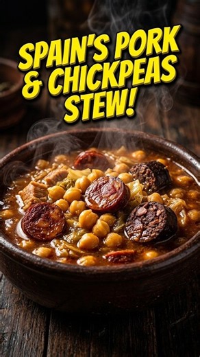 A Different Way to Make Pork & Chickpea Stew? 🍲✨ Guiso de berza jerezana con pringá #shorts