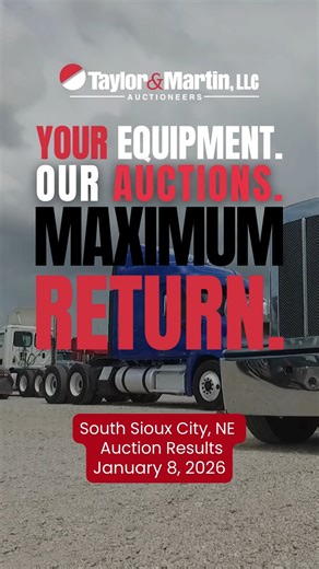 👏Strong starts lead to strong fiscal years—and our first auction of 2026 delivered 👏 The January 8 South Sioux City, NE auction kicked off the year with solid results, active bidding, and the introduction of our T&M Total Trust Protection coverage. If you’re considering consigning equipment this year, this is exactly the kind of momentum you want working for you. Let’s talk about getting your equipment into an upcoming auction. #AuctionSuccess #ConsignYourEquipment #TruckAuctionResults #FleetO