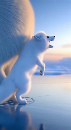 😱 Shocking: Arctic Fox Provokes Giant Polar Bear! #Unbelievable #Arctic #Fox #Ice #Viral #fyp