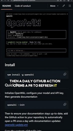 OpenWiki: a CLI that generates your repo wiki and keeps it current via daily GitHub Action PR