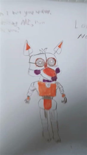 Drawing LOLBIT 🧡💜 #lolbit #fnaf #viral #fyp
