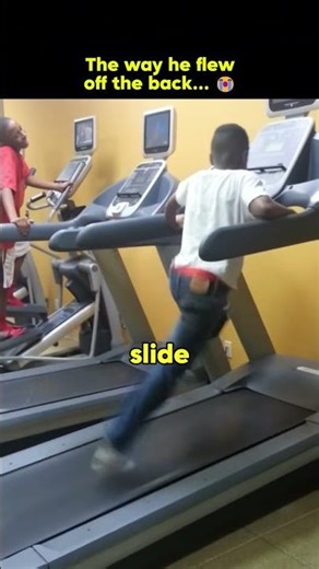 He turned the treadmill up WAY too fast?! 🏃‍♂️💨