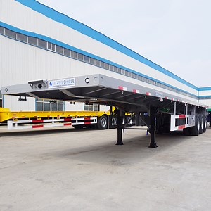 [Hot Item] 12m Container Flatbed Tri Axle Trailer for Sale Price