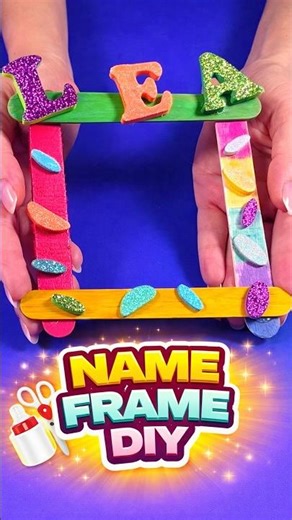 DIY Personalized Wooden Photo Frame 🖼️ Popsicle Stick Name Frame Craft #diy #craft #craftyfun #kids