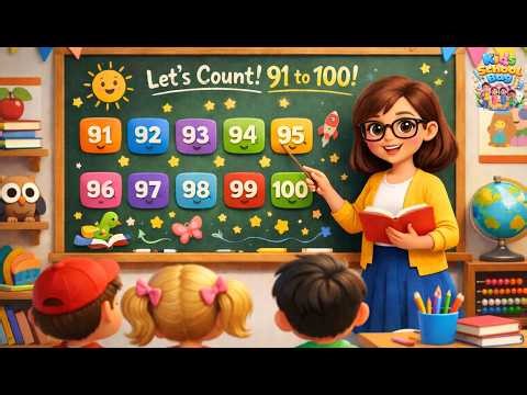 91 to 100 Numbers and their names for kids | Number Names for kids | Number