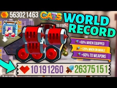 C.A.T.S WORLD RECORD MACHINE! MAXING DAMAGE & HEALTH! MAGIC TOOLBOX ALL MAX! Crash Arena Turbo Stars