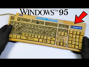 I Restored a Yellowed Windows 95 Keyboard – Deep Cleaning the DIRTIEST Vintage Keyboard Ever! ASMR