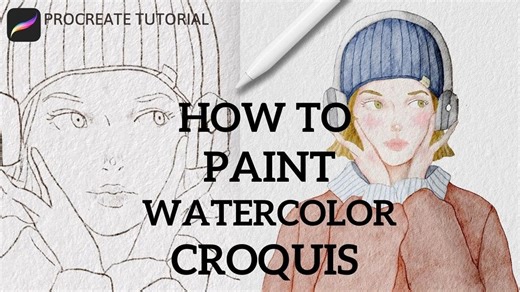 【Procreate】新手级教程 手把手一步步教你绘制超级简单的水彩肖像插画 from Juditty