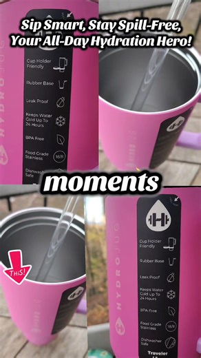 Sip Smart, Stay Spill-Free, Your All-Day Hydration Hero! Crafted with military-grade stainless steel for lasting insulation, this tumbler's leak-proof design keeps drinks secure through any adventure. The genius flip straw stays hygienic when not in use and the universal lid slots perfectly into car cupholders or office workspaces. The modern geometric pattern adds a touch of flair to your daily routine Tap 'Shop Now' to upgrade your hydration game today! Hydrojug Traveler Leak-Proof Insulated T