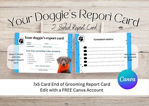Dog Grooming Report Card the Perfect Finishing Touch to Any Grooming Business. Your Pet Salon Can Share All Information From a Pets Spa Day. - Etsy UK