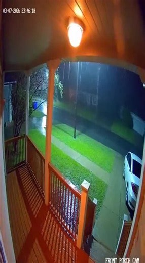 Night storm caught on door CCTV 🌧️⚡ Watch the rain pour and a powerful lightning strike hit the tree at night! The sound and vibes are so real — like being in the middle of the storm. #storm #thunderstorm #lightning #rainstorm #fyp