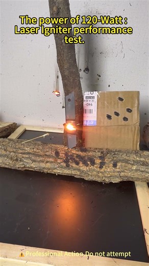 The power of 120-Watt:Laser Igniter performance test.#laserigniter #tools #usa #laser #diy