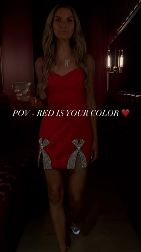 The lady in red ❤️💋🔥 we LOVE her!! Comment LINK now if you can’t live without this mini!! #NewDress #RedDress #StatementDress #CocktailDress #PartyDress | Amazing Lace