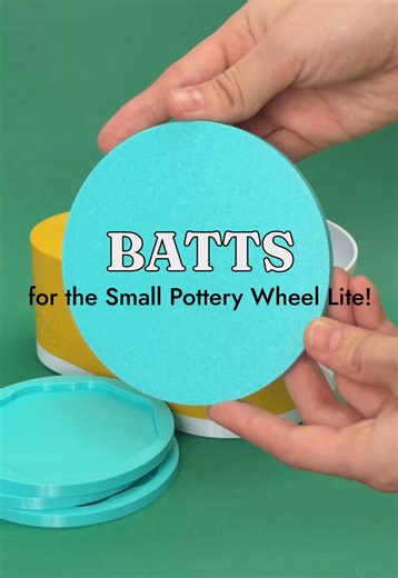 Finally, custom fitting batts for our Small Pottery Wheel Lite are here! Initially, we wanted to create a batt system that used a shammy cloth and an MDF bat to sit on top, but it proved to be way too difficult to get each bat to be uniformly shaped, as well as the piece of cloth to be a uniform thickness… We never initially thought about using 3-D printed plastic to make it, because we had such a difficult time creating the clip on bats for our classic Wheel, but much to our surprise is the fir