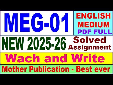 MEG 01 solved assignment 2025-26 in English || meg 01 solved assignment 2026 || ignou meg1