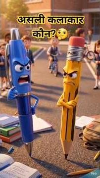 Pen 🖊️ vs Pencil ✏️ | Epic School Fight 😂 | Talking Objects #shorts