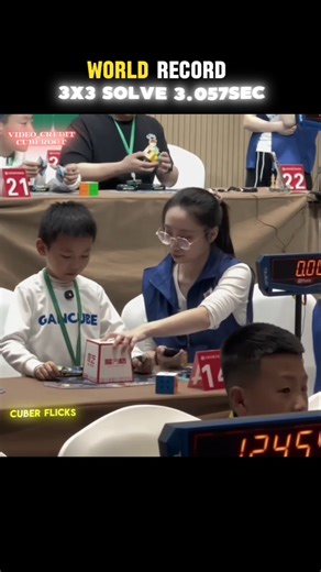 World Record 3x3 Rubiks Solve In 3.05 Sec 🤯 #shorts #worldrecord