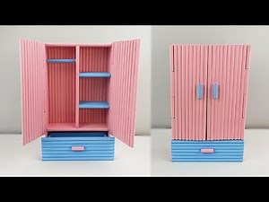DIY Miniature Wardrobe | How to make a Miniature wardrobe out of paper
