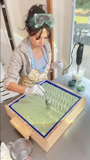 Making 24 LBs of tallow soap scented in rosemary mint #soapmaking #soap #tallow #naturalsoap