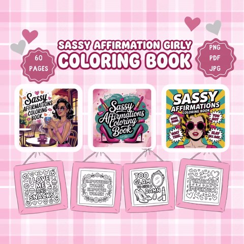 Sassy Affirmations Relaxing Coloring Pages | Funny Quotes for Adults | Printable Adult Coloring Pages - Etsy