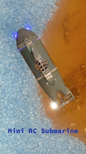 Mini RC Submarine in Marine Fish Tank