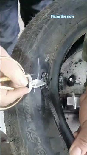 Tire Repair with Vulcanizer Tool. #youtubeshorts