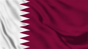 Waving flag loop. National flag of Qatar