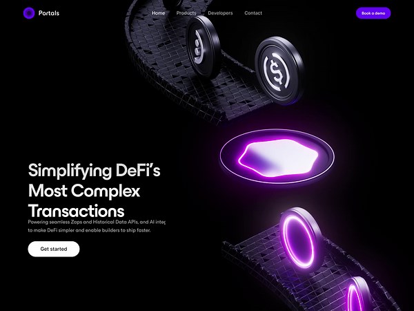 Portals landing page web design 3D animation