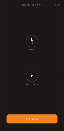 Focus Mode gives you the qibla, the adhan, and quiet. Nothing to dismiss, nothing asking for your attention. Just the direction and the time. #qibla #muslimtok #salah #prayer