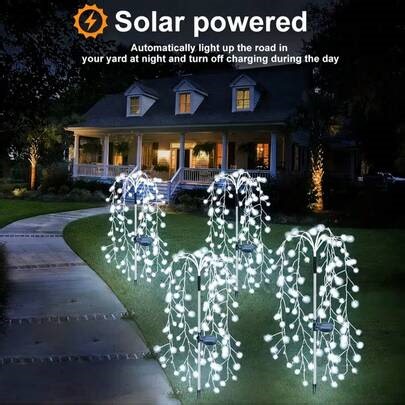1 Peça Luz de Corda em Formato de Foguete Solar, 200/100 Luzes de LED, Design de Galhos de Salgueiro, 8 Modos de Iluminação, Durável, Adequado para Canteiros de Flores de Shopping, Gramados, Pátios, Jardins, Caminhos, Natal, Decoração do Ramadã | SHEIN