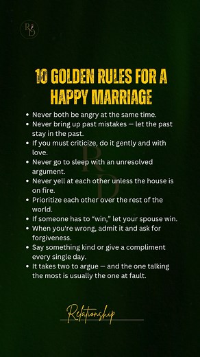 10 Golden Rules for a Happy Marriage | Relationship guide
