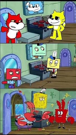 Friday Night Funkin' Mr Krab Angry but New Scratch vs Square - FNF Krusty Karoling Mods