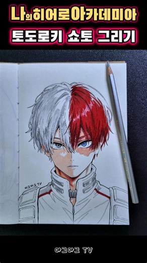나히아 토도로키 쇼토 그리기 / Drawing Shoto Todoroki | MY HERO ACADEMIA #shorts #drawing #mha #todoroki #anime