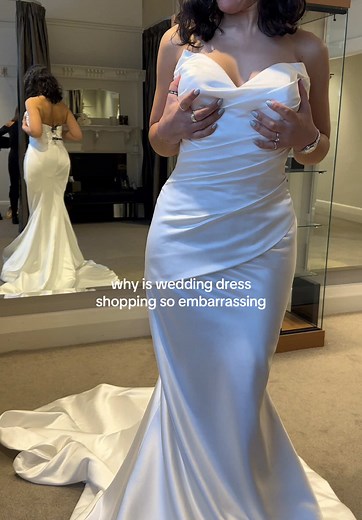 Did anyone else find it so embarrassing 🤣 I couldn’t take it seriously… #weddingtiktok #weddingdress #weddingdressshopping #wedding