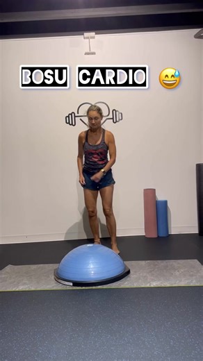 Let’s get moving with this BOSU cardio fun 🤩 There are really no rules to this workout but to keep moving and having fun. 😄. I suggest doing intervals of 30 secs work;30 secs rest each movement for metabolic conditioning. Or you could also do the entire routine at no rest for endurance training and more intensity. Repeat 3 rounds . 🤩 Tap ups 🤩 Knee ups alternating 🤩 Knee up into reverse lunge 🤩 Repeat other leg 🤩 Side skips into curtsy. 🤩 Squats In and out 🤩 Squats 🤩 Burpees 🤩 Toe tap