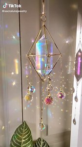 Just finished making another crystal sun catcher!! #crystals #suncatcher #fyp