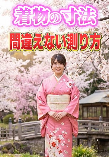 着物の寸法の測り方を解説！ 着物サイズを決めるときに重要な「身丈・裄丈・前巾・後巾」の4か所の目安を紹介しています。 ・身丈（女性は身長＝身丈が一般的な目安） ・裄丈（腕を斜め下45度に伸ばし、首の付け根の骨から手首まで） ・前巾 ・後巾（ヒップ、または一番太い腰回りを基準） 自分の着物サイズを知りたい人や、中古着物・ネット通販で着物を購入するときの参考にもなります。 着物のサイズ選びで失敗しないために、基本の寸法をチェックしてみてください。 ※音声には、音声合成ソフトウェア「VOICEVOX」を使用しています。 #着物 #着物寸法 #着物サイズ #着物の測り方 #卒園式